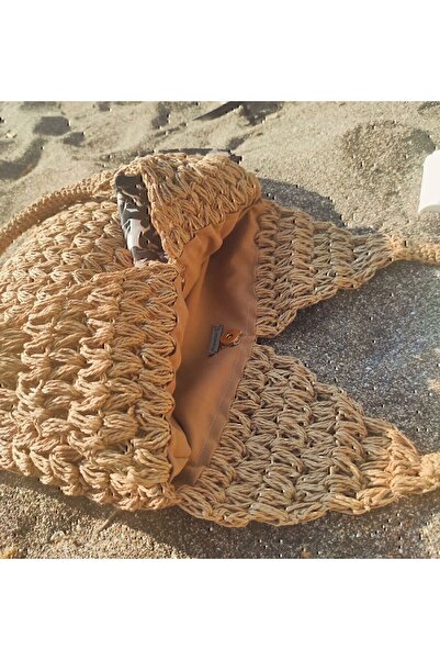 symaslandesign Hasır Çanta / El Örgüsü Çanta / El Yapımı Çanta / Yazlık Çanta / Plaj Çantası Kağıt Ip