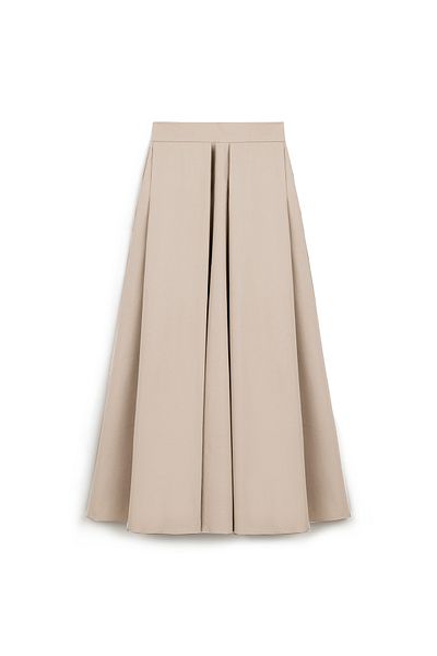 praye Stone Colored Long Flared Skirt