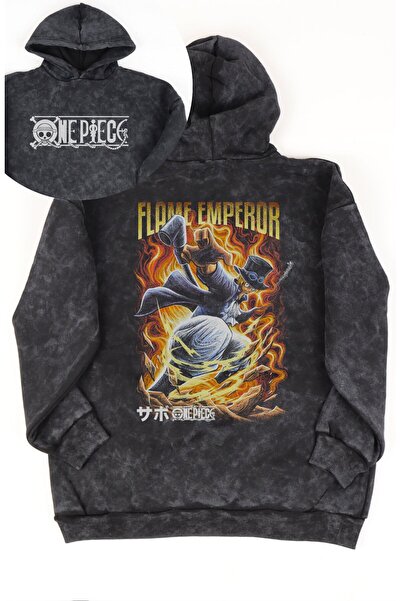 Fuddy Moda Φούτερ με κουκούλα One Piece Sabo Unisex - Με στάμπα στην πλάτη, π...