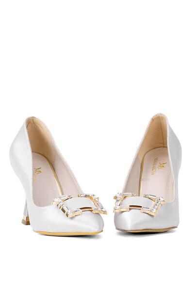 Ayakkabı Fuarı Elit Brk326S - Сірі жіночі класичні туфлі на підборах з пряжкою