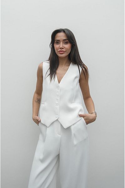 Havoş Ecru Philip Ornamental Pocket Vest