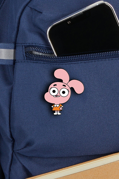 Rozzy Lab Anais Watterson Gumball No.2 -  Pin - Rozet - Ahşap - Broş - Yaka Çanta Aksesuar
