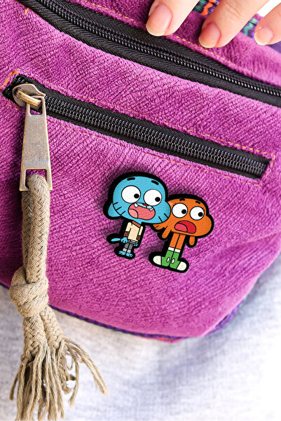 Rozzy Lab Darwin Watterson No.2 Gumball Pin - Rozet - Ahşap - Broş - Yaka Çan...