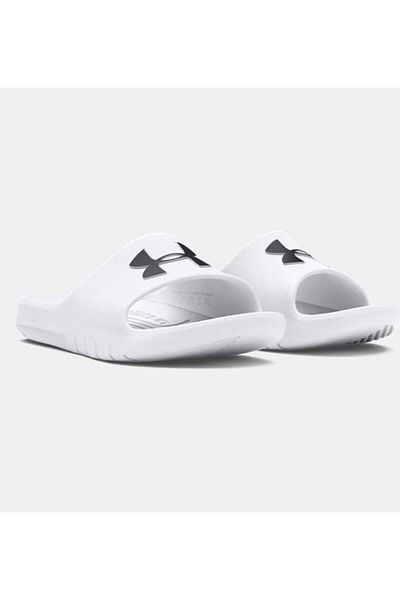 Under Armour Papuci albi pentru bărbați, cu talpă confortabilă din piele, pentru utilizare zilnică 3021286 -100