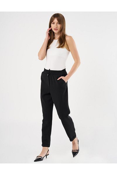 KYR Double Leg Carrot Cut Trousers Black
