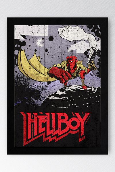 Saturn Hellboy Framed Painting - Movie Poster Painting
