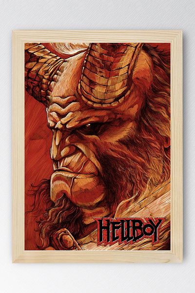 Saturn Hellboy Framed Painting - Movie Poster Painting