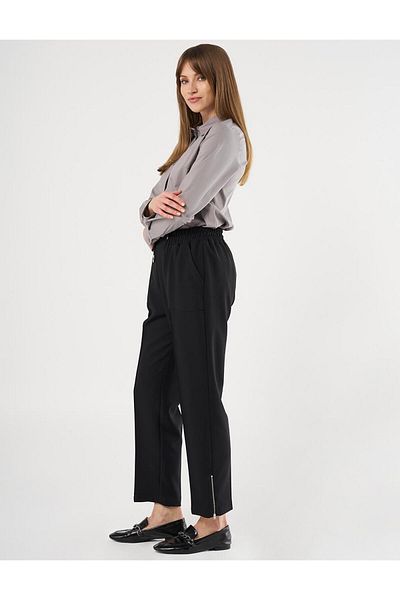 Kayra Black Wide Pocket Grass Trousers