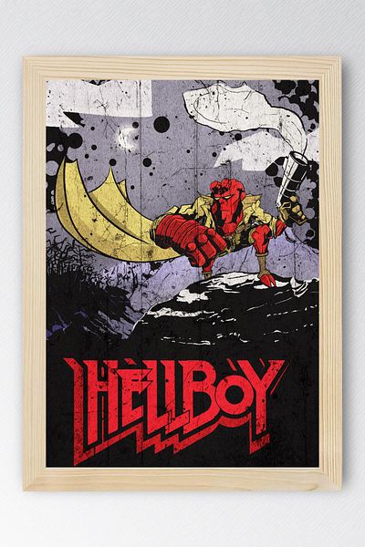 Saturn Hellboy Framed Painting - Movie Poster Painting