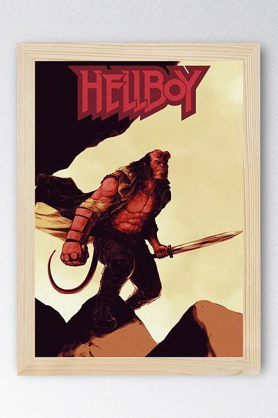 Saturn Hellboy Framed Painting - Movie Poster Painting