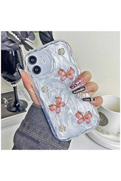 Zebana Apple iPhone 11 Uyumlu Kılıf Zebana Floral Silikon Kılıf Rose Gold