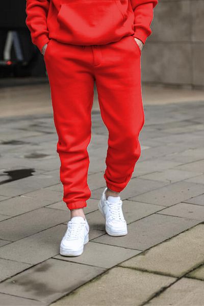 ruNadeS Men's Winter Warm Cotton Sporty Sweatpants with Elastic Legs