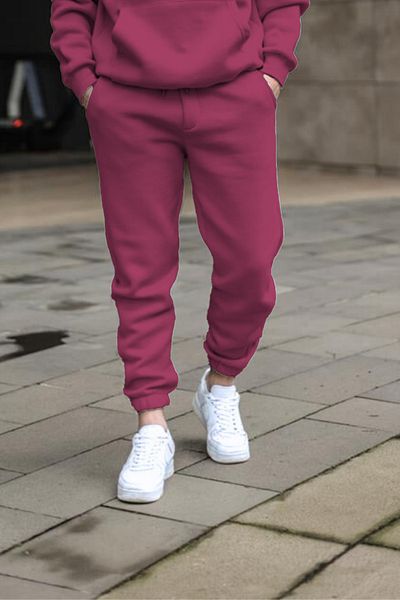 ruNadeS Men's Winter Warm Cotton Sporty Sweatpants with Elastic Legs