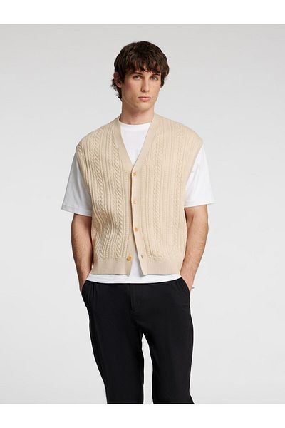 Selected Homme Strickweste Zopfstrick