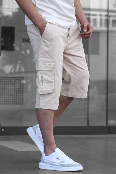 Madmext Steinfarbene Caprihose mit Cargotasche für Herren 6331
