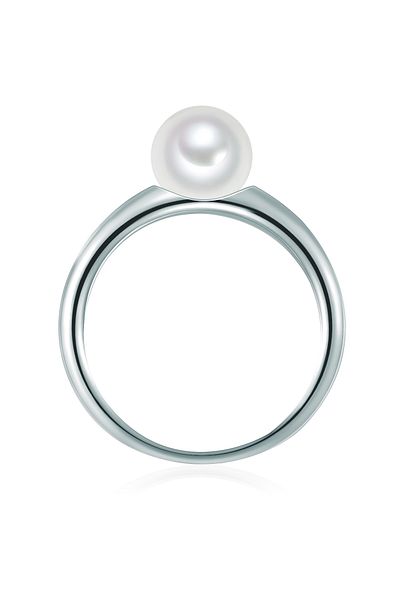 Valero Pearls Silberring Ring Sterling Silber Süßwasser-zuchtperle Weiß