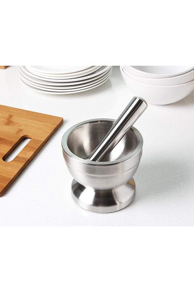 mastergold Mortar and Pestle Sets Stainless Steel Food Safe Spice Grinder Bowl