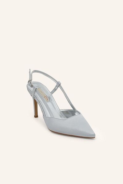 MARCATELLI Pantofi cu toc Noor din satin argintiu