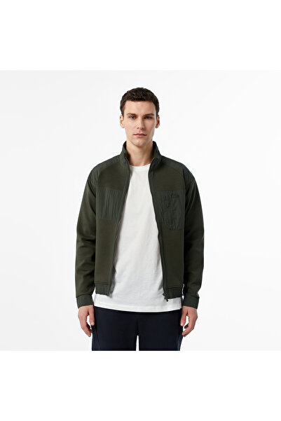 Lacoste Erkek Regular Fit Fermuarlı Koyu Yeşil Sweatshirt