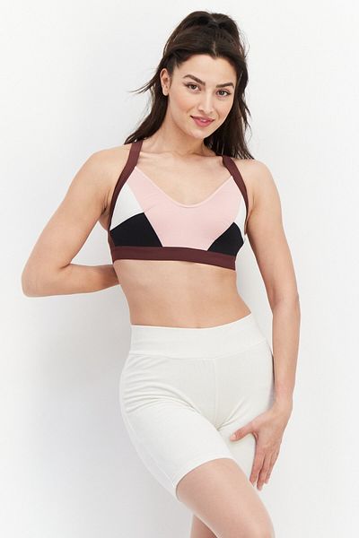 Puma Women Brand Logo Padded Sports Bra, Pink