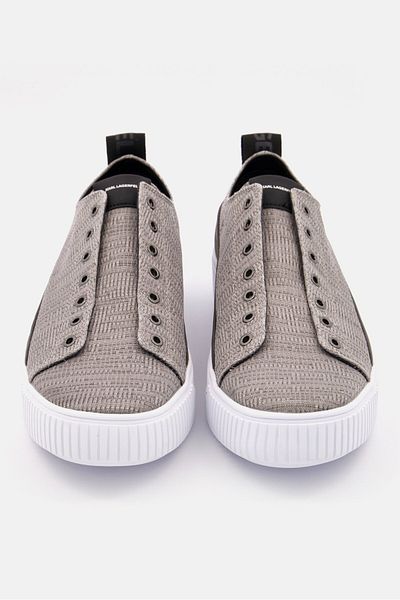 Karl Lagerfeld Men Lace Up Canvas Casual Shoes, Grey