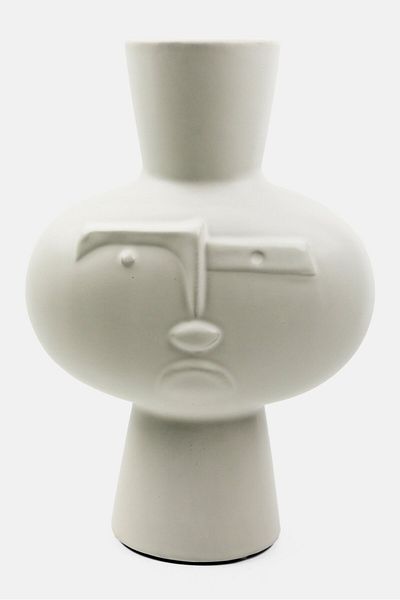 Muy Mucho Decorative Ceramic Vase, White