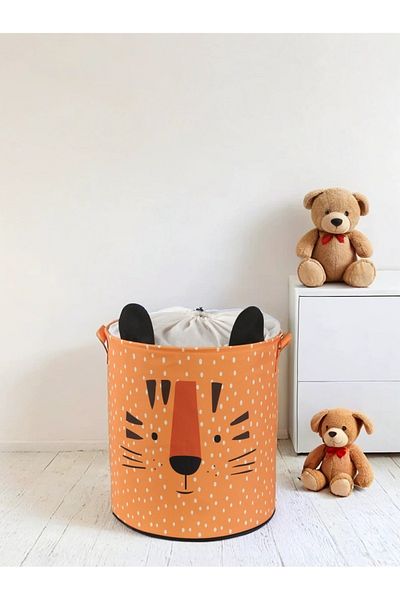 PRENDİ HOME 37x40 Tiger Design Baby Παιδικό Δωμάτιο - Διχτυωτό κουτί αποθήκευσης, βρώμικο καλάθι παιχνιδιών