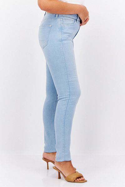 Esprit Women Slim Fit Medium Rise Wash Stretchable Denim, Light Blue