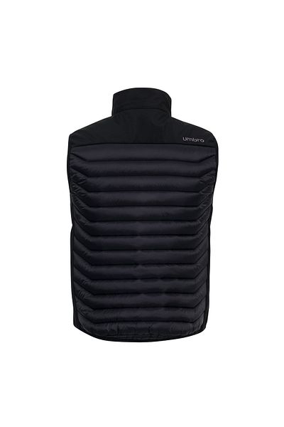 UMBRO Khaki Green Tight Fit Sleeveless Puffer Vest with Zipper - Sports Stand Collar