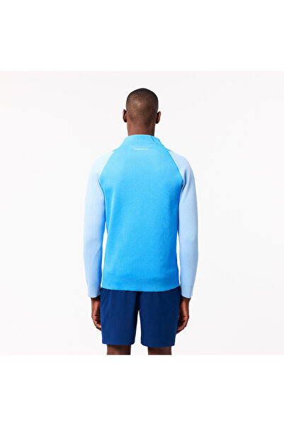Lacoste X Novak Djokovic Erkek Regular Fit Fermuarlı Renk Bloklu Mavi Sweatshirt