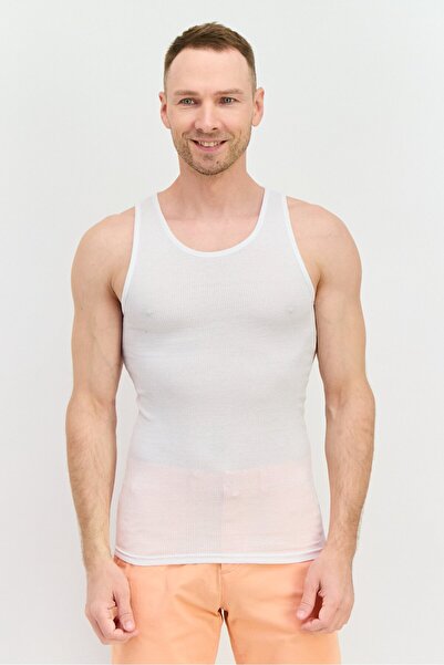 Perry Ellis Men 4 Pieces Scoop Neck Sleeveless Solid Vest, Multicolor