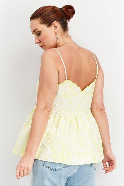 Asos Design Women V-neck Sleeveless Textured Top, Lime