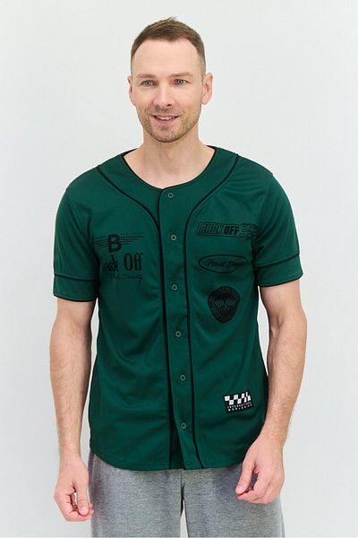 Brooklyn Men Sportswear Fit Short Sleeves Outdoor Jersey, Green