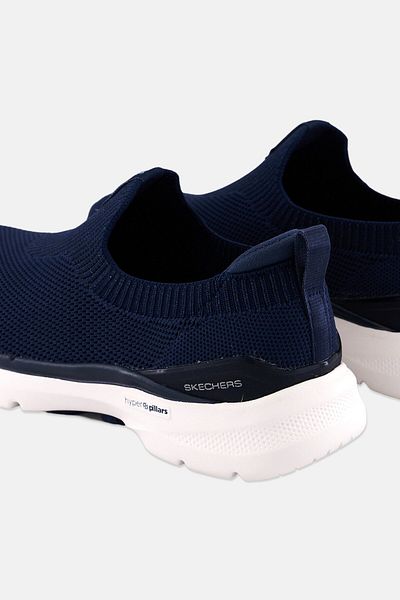 SKECHERS Women Go Walk 6-Vibrant Smile Slip On Walking Shoes, Navy Blue