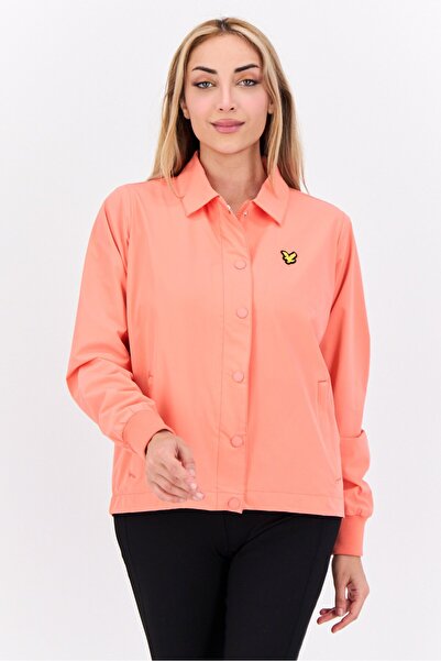 Lyle & Scott جاكيت وقميص نسائي مطرز بشعار، مرجاني