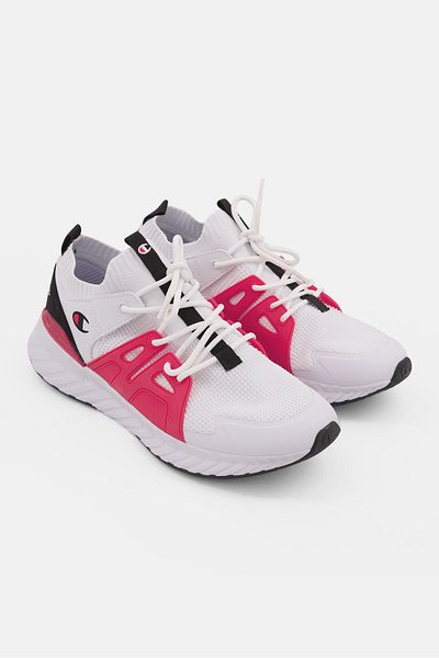 Champion Men Embroidered Logo Lace Up Running Shoes, White
