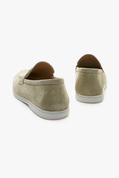 Valmenti Мъжки мокасини от естествена кожа с авокадо и велур Lucio