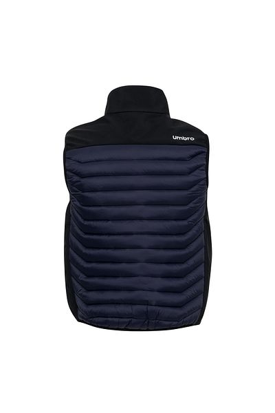 UMBRO Navy Blue Puffer Vest - Stand Collar, Tight Fit, Sleeveless Zip Pocket