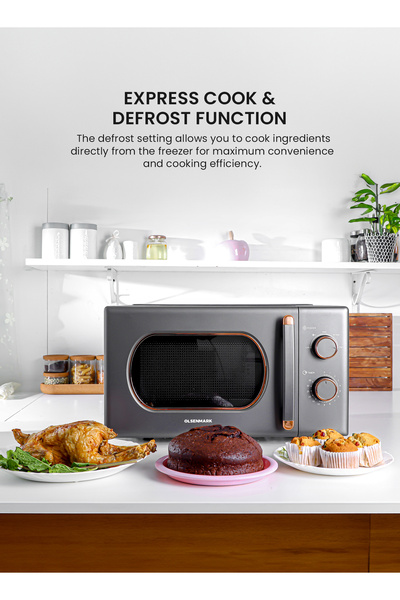Olsenmark OMMO2260 Microwave Oven - 20L - 1100W Turntable Plate - Multiple Power Levels