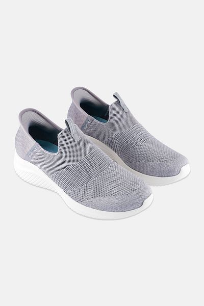 SKECHERS Women Ultra Flex Slip On Outdoor Shoes, Grey