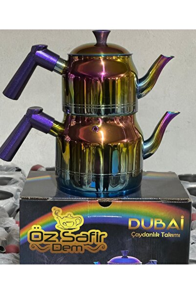 Lavoro Dubai Model Gökkuşağı Çaydanlık Büyük Boy Renkli Safirdem 18/10 304 Kalite