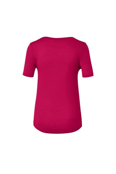 Tchibo Women Round Neck Short Sleeve Plain Top, Burgundy