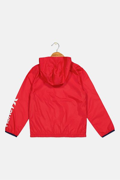 Hurley Kids Boy Brand Logo Hooded Jackets, Red