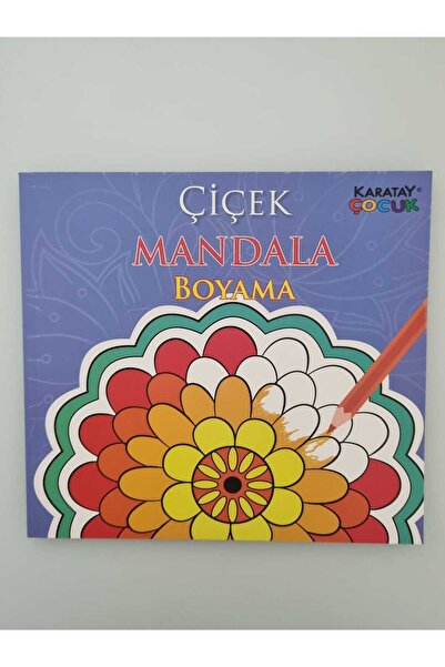 Karatay Yayınları 4E Boyama Kitabı Çocuklar İçin Mandala Çiçek Boyama Karatay