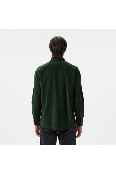 Lacoste Erkek Regular Fit Düğmeli Yaka Koyu Yeşil Gömlek