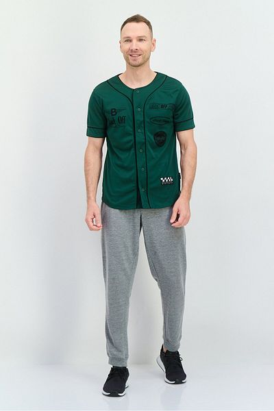 Brooklyn Men Sportswear Fit Short Sleeves Outdoor Jersey, Green