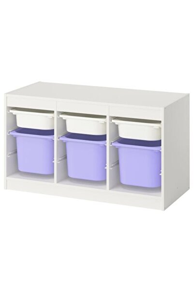 IKEA - TROFAST, saklama ünitesi, beyaz-lila, 99x44x56 cm
