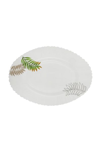 DELCASA 13" Opalware Oval Plate- DC3398
