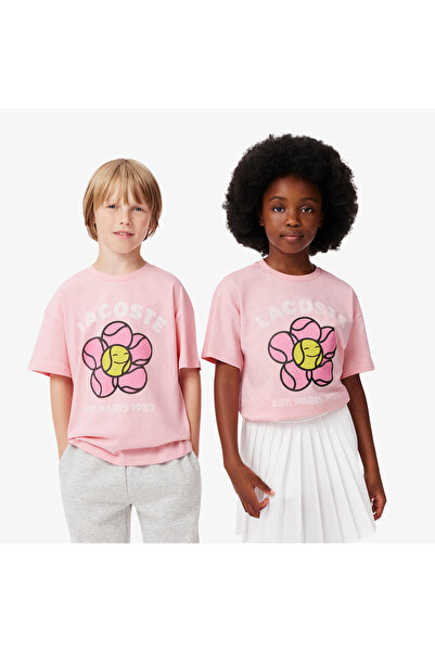Lacoste Çocuk Baskılı Pembe T-Shirt