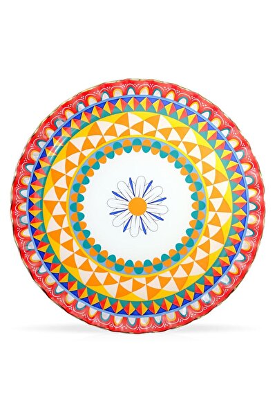 Glore Mozaik Altın Yaldızlı Cam Tepsi